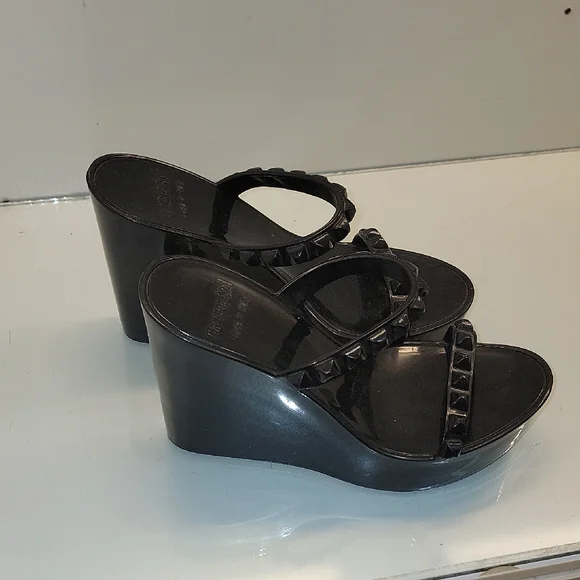 Carlo Sotti Black Platform Sandals - Picture 3 of 4
